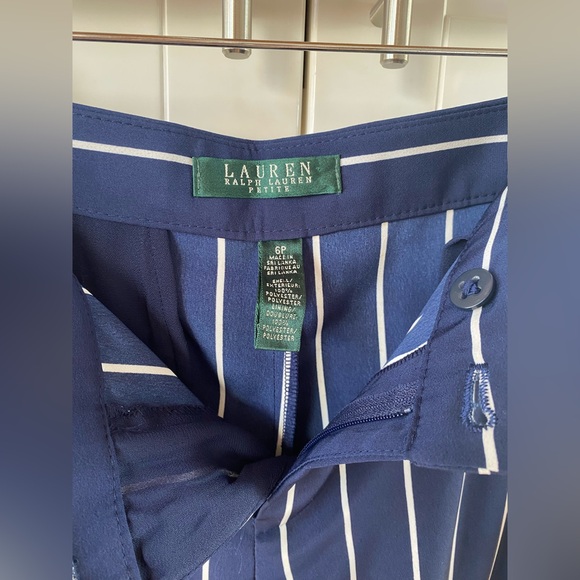 Ralph Lauren Navy Pinstripe Trouser Pants - Picture 6 of 6